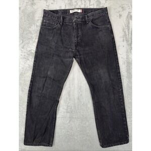 Levis 505 Jeans Mens 36x29 Black Regular Fit Mid Rise Straight Leg